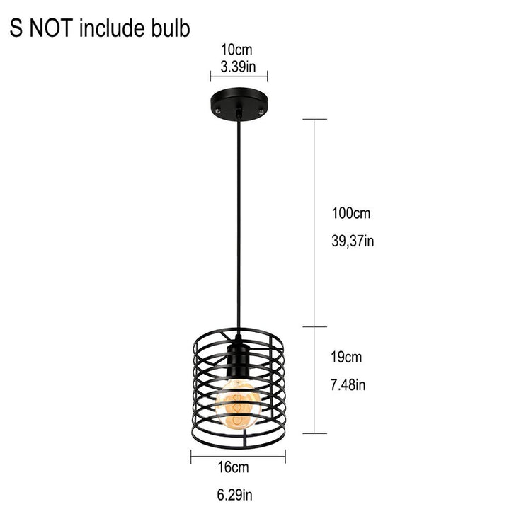 Homestyle Pro Homestyle MK014-B Industrial Hanging Lamp 16x19 cm Schwarzes Metall