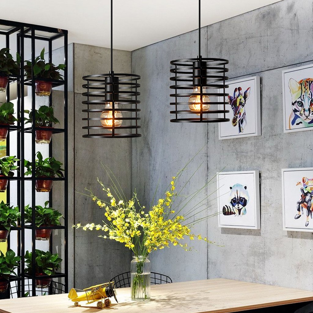 Homestyle Pro Homestyle MK014-B Industrial Hanging Lamp 16x19 cm Schwarzes Metall