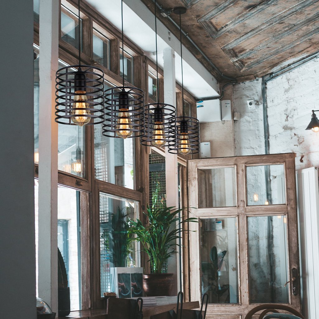 Homestyle Pro Homestyle MK014-B Industrial Hanging Lamp 16x19 cm Schwarzes Metall