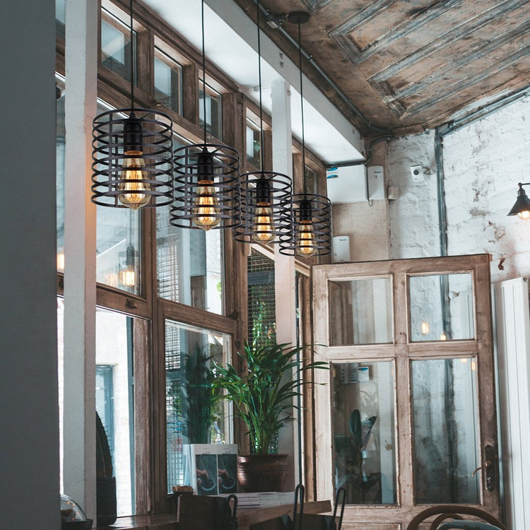 Homestyle Pro Homestyle MK014-B Industrial Hanging Lamp 16x19 cm Schwarzes Metall