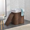 Homestyle Pro Homestyle Rechteckig Bambus Waschkorb + Text 52x32x63 cm braunes Weiß