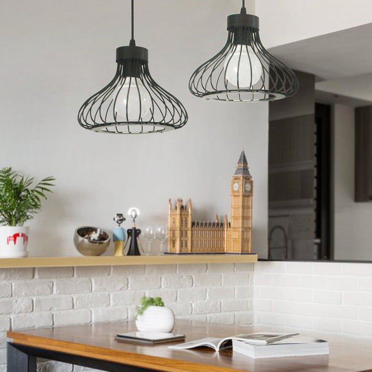 Homestyle Pro Homestyle MK013-B Industrial Hanging Lamp 23x20 cm Black Metal