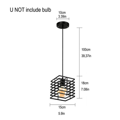 Homestyle Pro Homestyle MK015-B Industrial Hanging Lamp 15x18 cm Schwarzes Metall