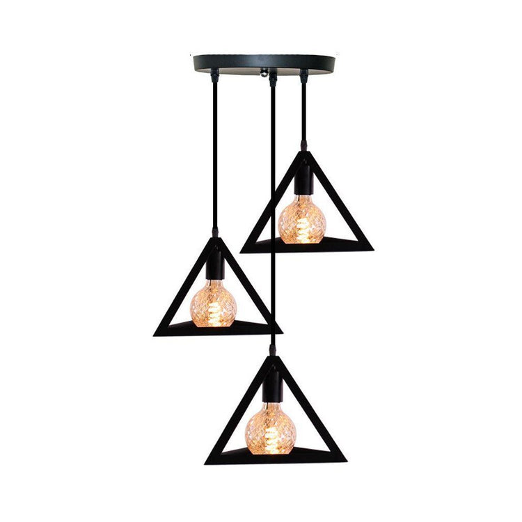 Homestyle Pro Homestyle MK022-B Industrial Pyramide Hanging Lamps Black Metal