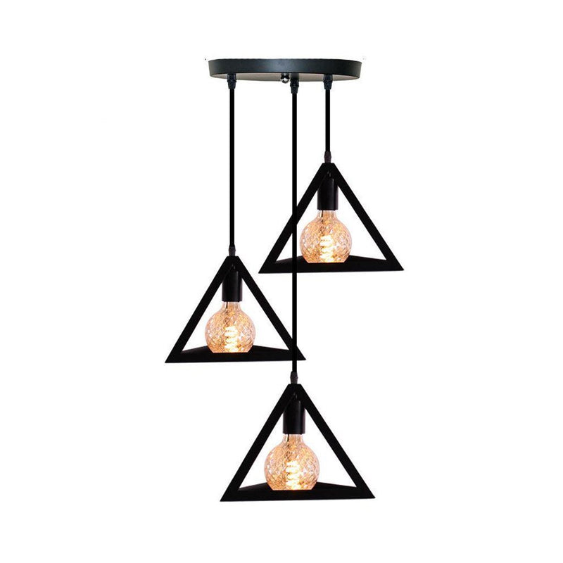 Homestyle Pro Homestyle MK022-B Industrial Pyramide Hanging Lamps Black Metal