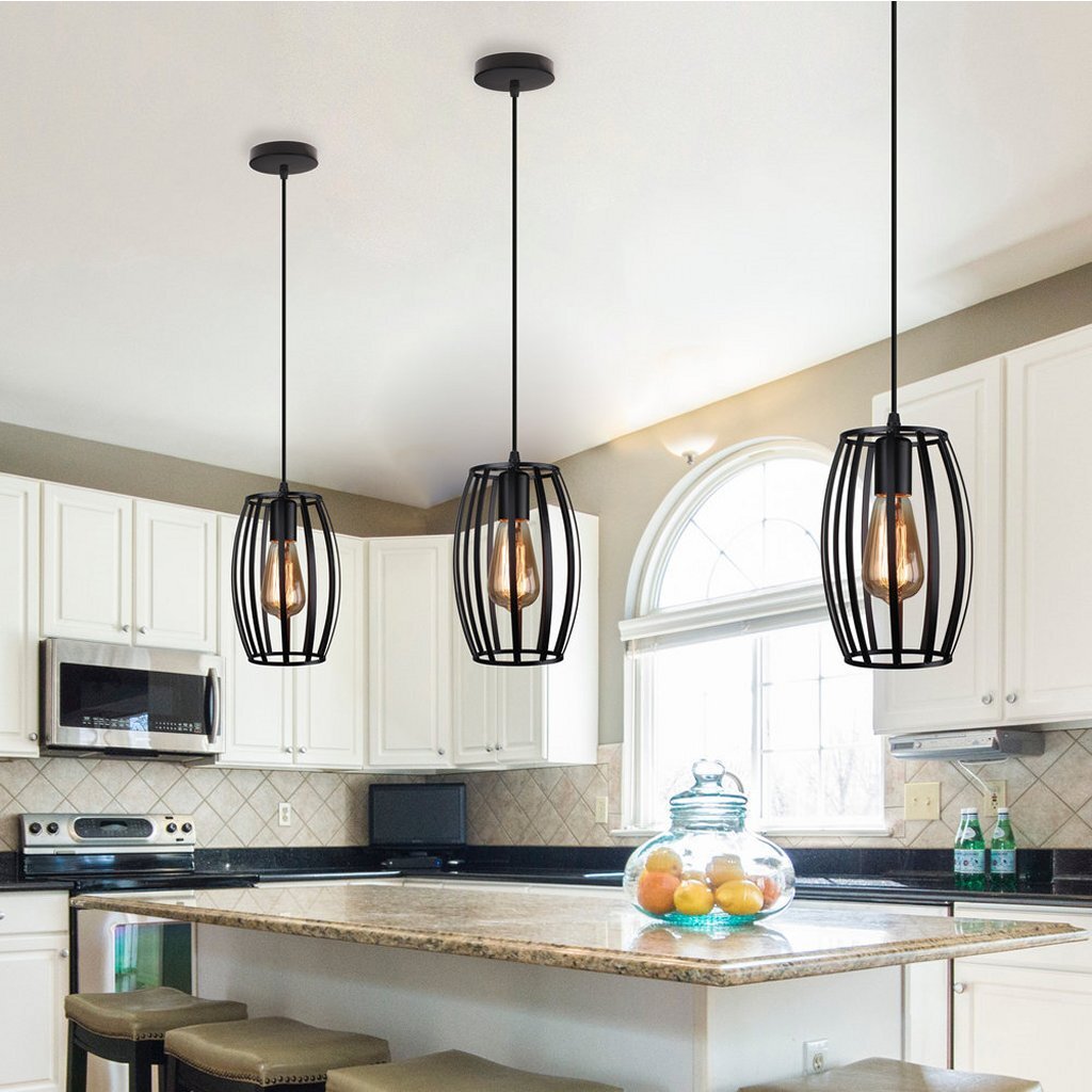 Homestyle Pro Homestyle MK011-B Industrial Hanging Lamp 14x23 cm Black Metall
