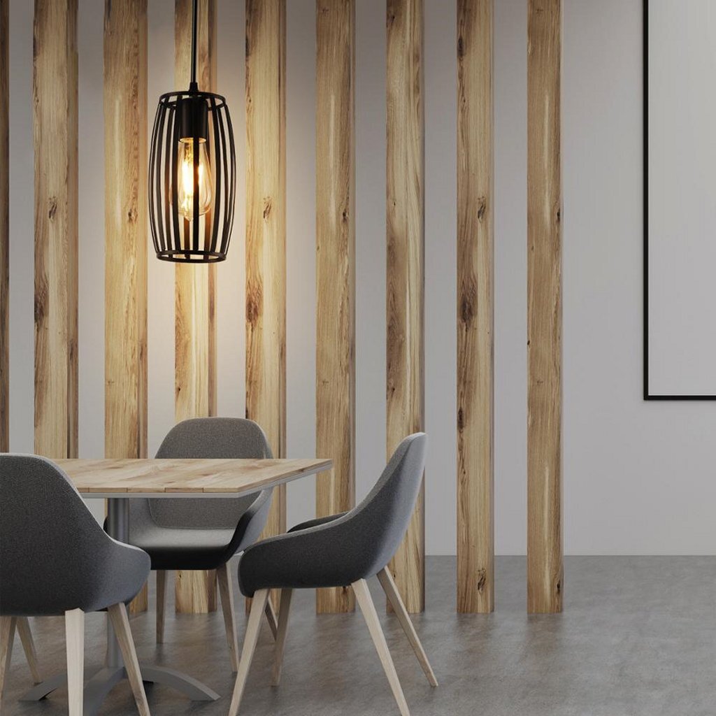 Homestyle Pro Homestyle MK011-B Industrial Hanging Lamp 14x23 cm Black Metall