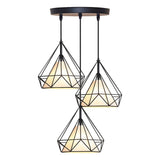 Homestyle Pro Homestyle MK024-B Industrial Diamond Form Hanging Lamps Schwarz weiß Metall - afbeelding 1