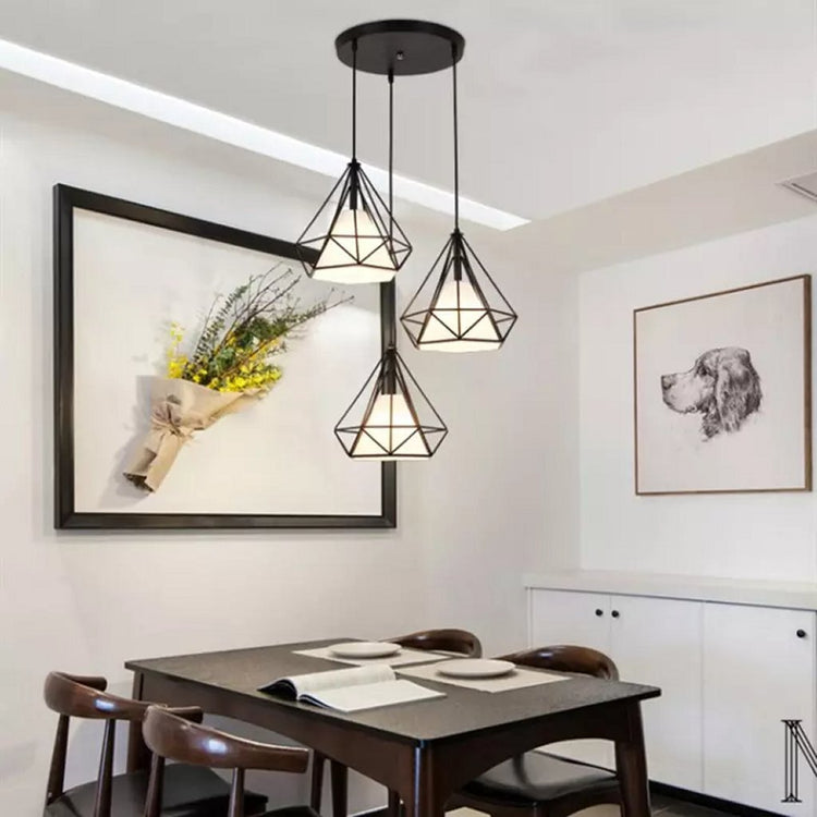 Homestyle Pro Homestyle MK024-B Industrial Diamond Form Hanging Lamps Schwarz weiß Metall