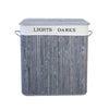 Homestyle Pro Homestyle Rechteckig Bambus Waschkorb + Text 52x32x63 cm graues Weiß