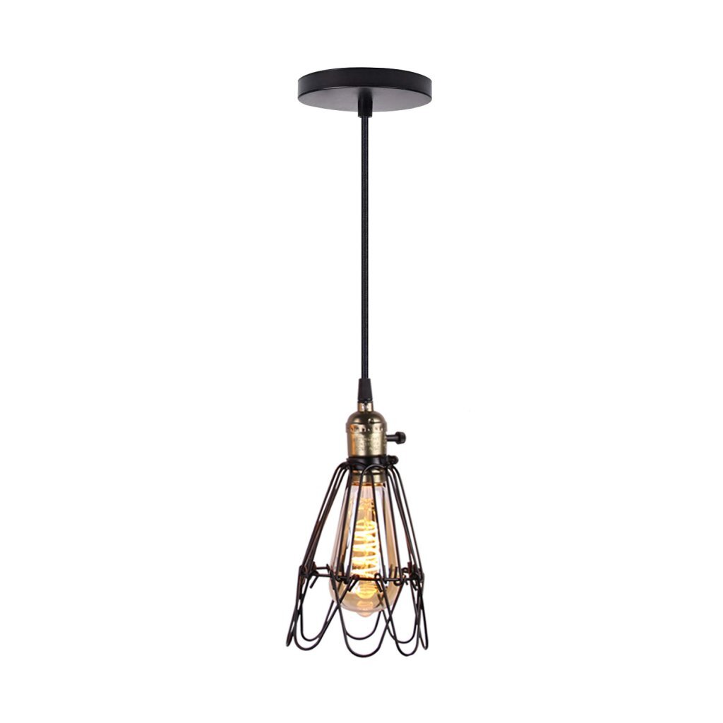 Homestyle Pro Homestyle MK006-B Industrial Hanging Lamp 19x23 cm Black Metal