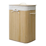 Homestyle Pro Homestyle Rechteckige Bambus Waschkorb 40x30x60 cm Naturel Weiß - afbeelding 1