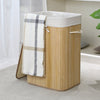 Homestyle Pro Homestyle Rechteckige Bambus Waschkorb 40x30x60 cm Naturel Weiß