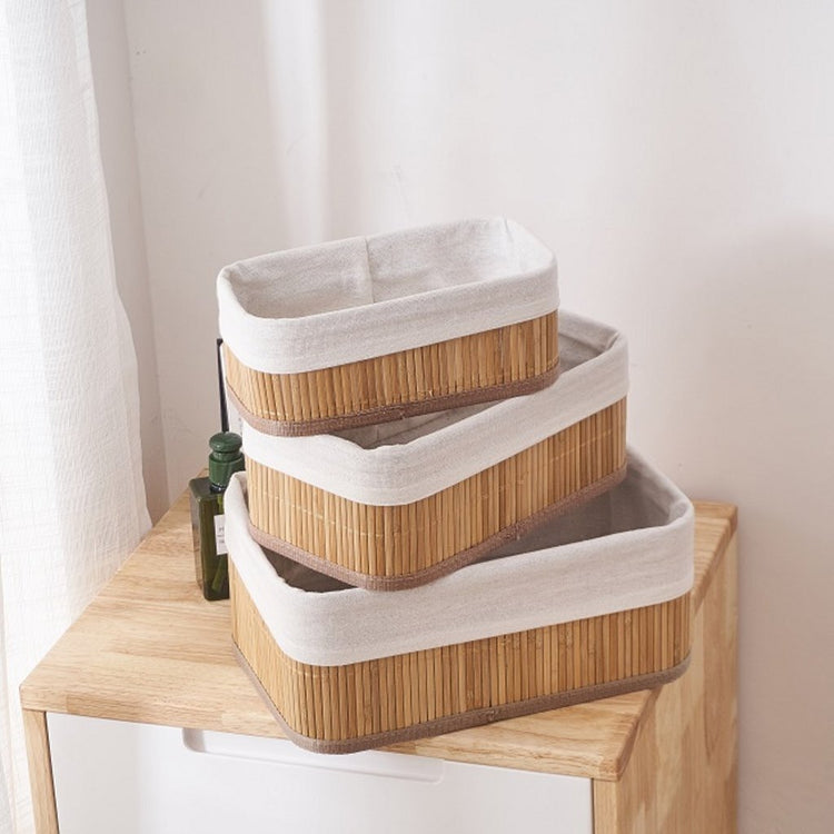 Homestyle Pro Homestyle Bambus Aufbewahrungskörbe 3 Stücke Natural Weiß