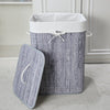 Homestyle Pro Homestyle Rechteckige Bambus Waschkorb 40x30x60 cm grau weiß