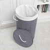 Homestyle Pro Homestyle Runde faltbare Bambus Waschkorb 35x50 cm grau Weiß