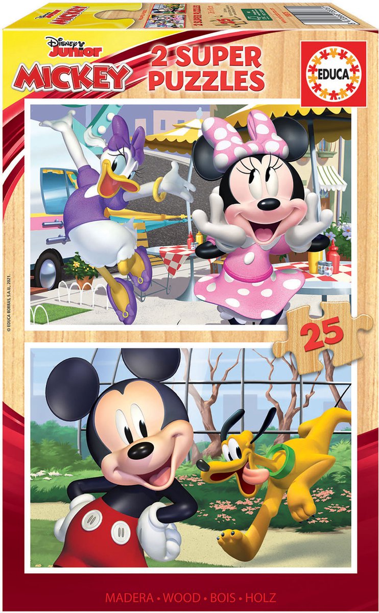Educa - Puzzle - 2 x 25 Teile - Mickey Friends
