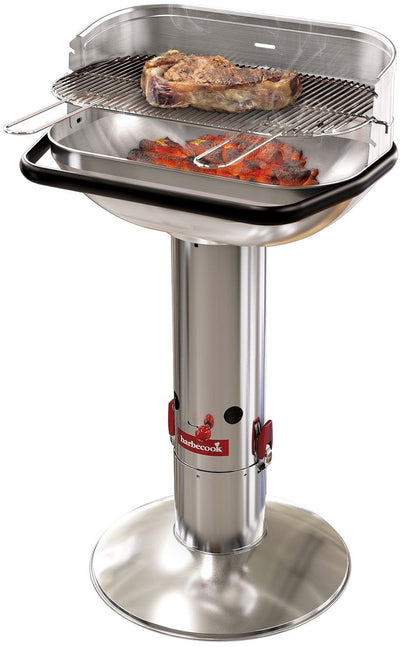 Barbecook Loewy 55 – Holzkohlegrill – Grillfläche 55 x 33 cm – inkl. Grill. Windschutz, Grill und Ascheauffangbehälter – Edelstahl