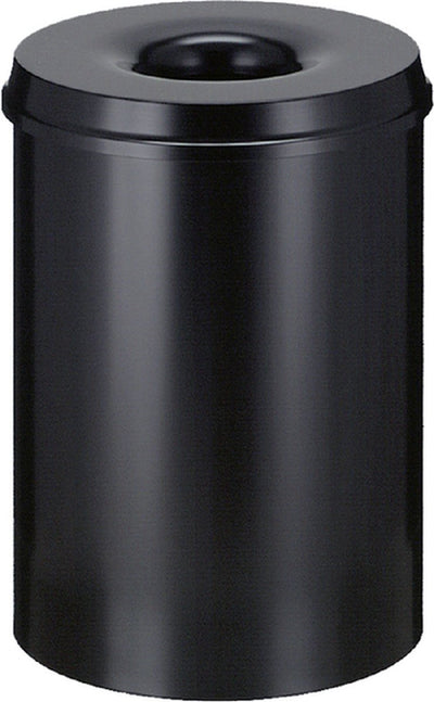 Vepabins Papierkorb mit Flammensperre 30 Liter 33,5 cm schwarz