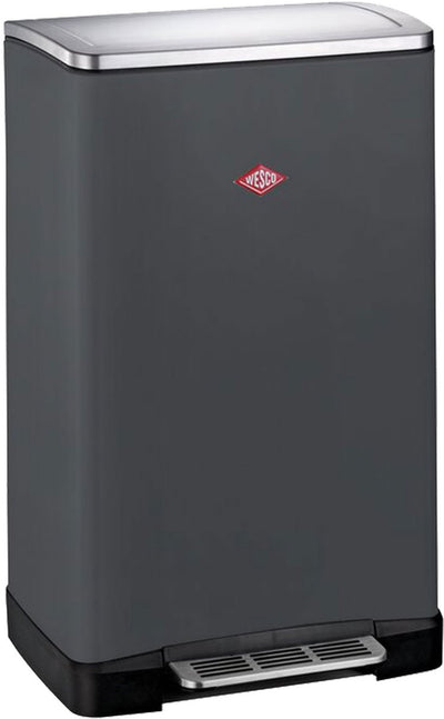 Wesco Big Double Boy Mülltrenner | 36 Liter | Duo Treteimer (2x18 Liter) | Metall - Graphit matt | Müll