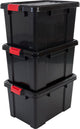 Iris Powerbox Aufbewahrungsbox - 50l - Kunststoff - Schwarz Rot - 3er-Set
