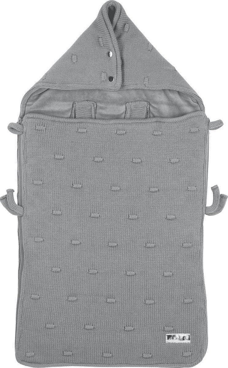 Meyco Babyknoten-Fußsack – grau – 40 x 82 cm