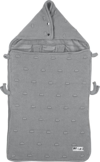 Meyco Babyknoten-Fußsack – grau – 40 x 82 cm