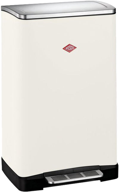 Wesco Big Double Boy Mülltrenner | 36 Liter | Duo Treteimer (2x18 Liter) | Metall - Mattsand | Müll