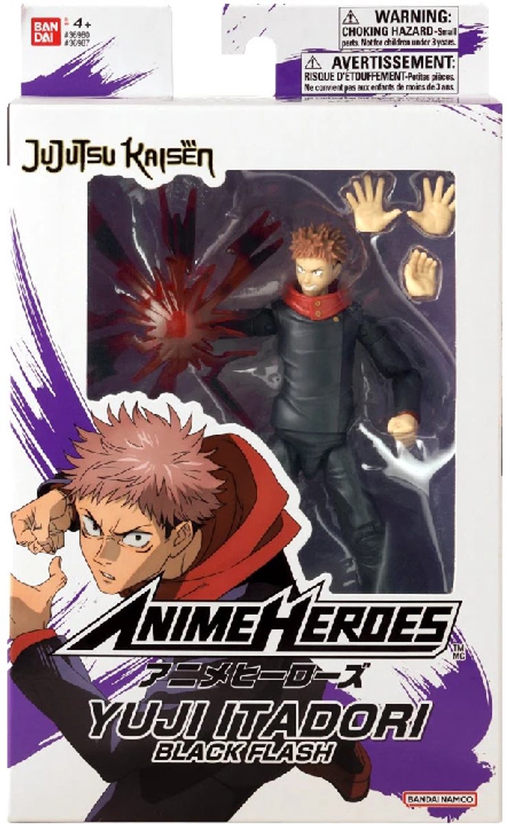 Bandai – Anime-Helden – Jujutsu Kaisen – Anime-Helden 17 cm Actionfigur – Itadori Yuji Black Flash – offiziell lizenziertes Jujutsu Kaisen – Yuji-Actionfigur, schwarze Flash-Version – 36987