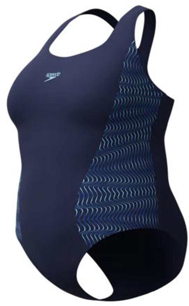 Speedo Plus-Size Placement Medalist Einteiler Damen-Sportbadanzug - Marineblau