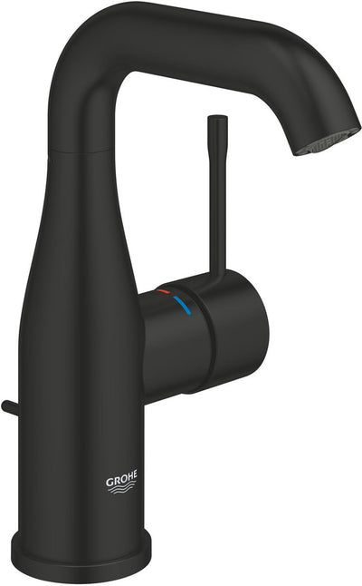 Grohe Essence neue M-Size Waschtischarmatur – Schwenkauslauf – Aqua Guide – Ablaufgarnitur – Mattschwarz