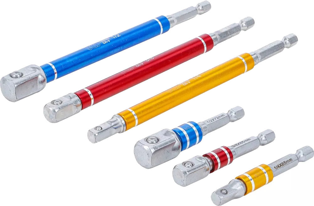 BGS Technic Adapterset für Bohrmaschinen 1 4, 3 8, 1 2