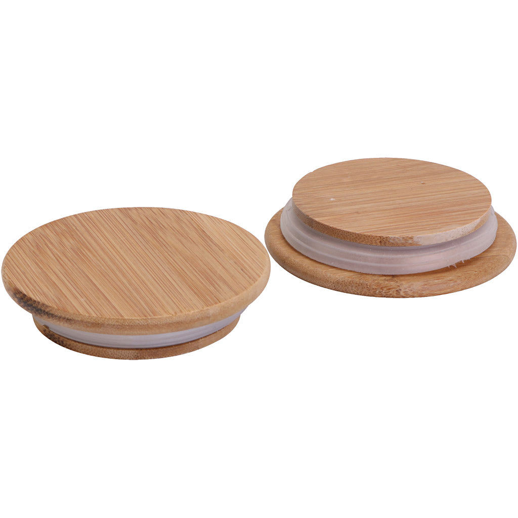 Holzdeckel mit Gummisiegel, D 9 cm, 12 Stück 1 Schachtel