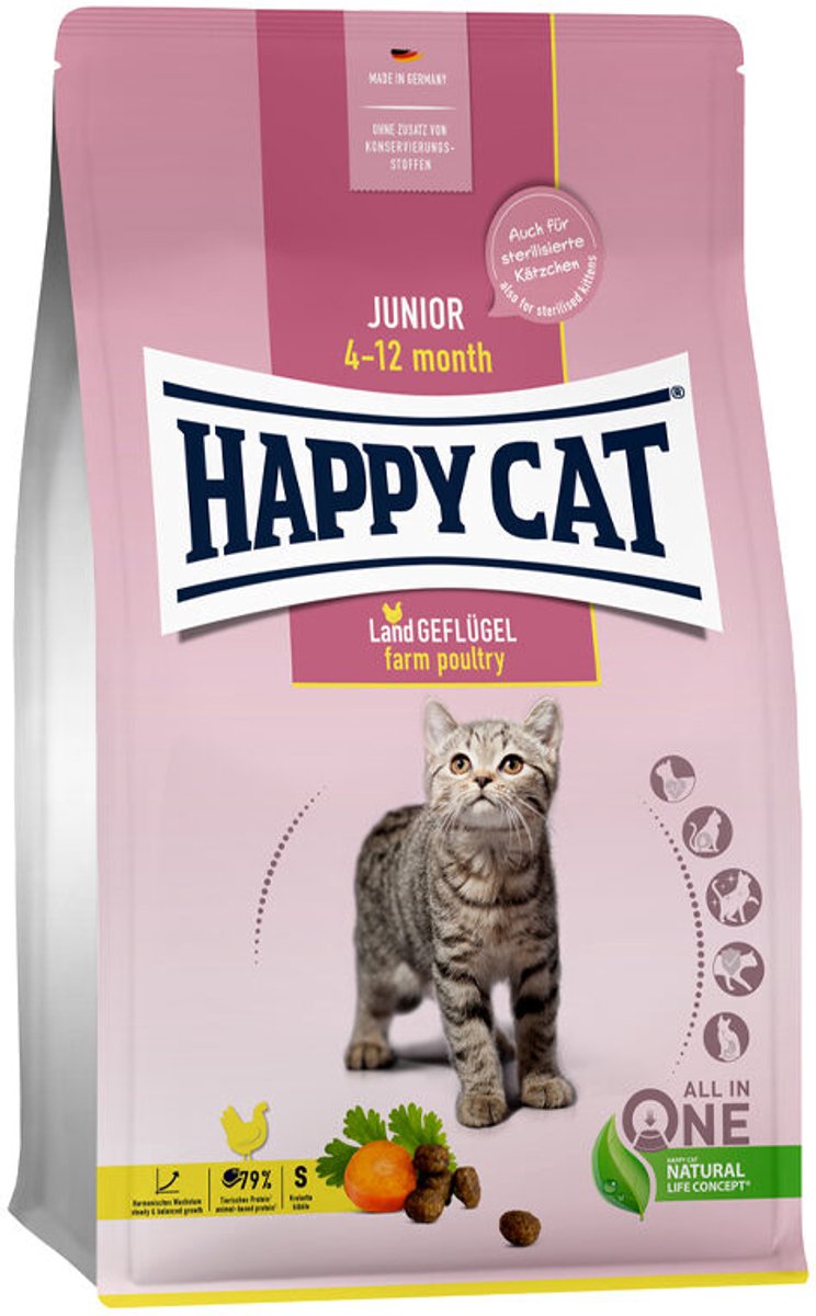 Happy Cat Junior Katzenfutter - Geflügel - 10 kg