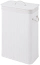 Sealskin Bambus – Wäschekorb aus Bambus mit Deckel – waschbarer Wäschesack aus Baumwolle – Griffe – 56 Liter – Maße 60 x 40 x 23,5 cm – weiß