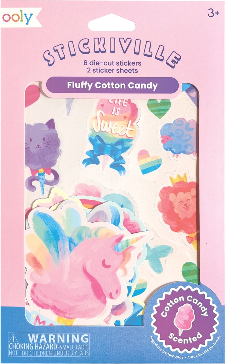 Ooly – Stickiville – flauschig – Aufkleber mit Zuckerwatte-Duft