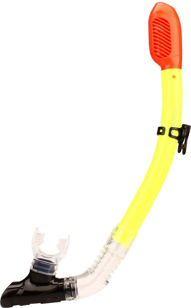 Waimea Schnorchel voll trockenes Flüssigsilikon – Fluorgelb Fluororange Schwarz