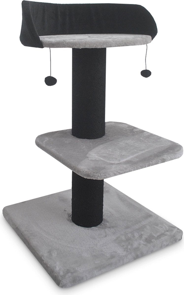 Ebi Kratzbaum Genf grau schwarz 60 x 40 x 84 cm - Katze
