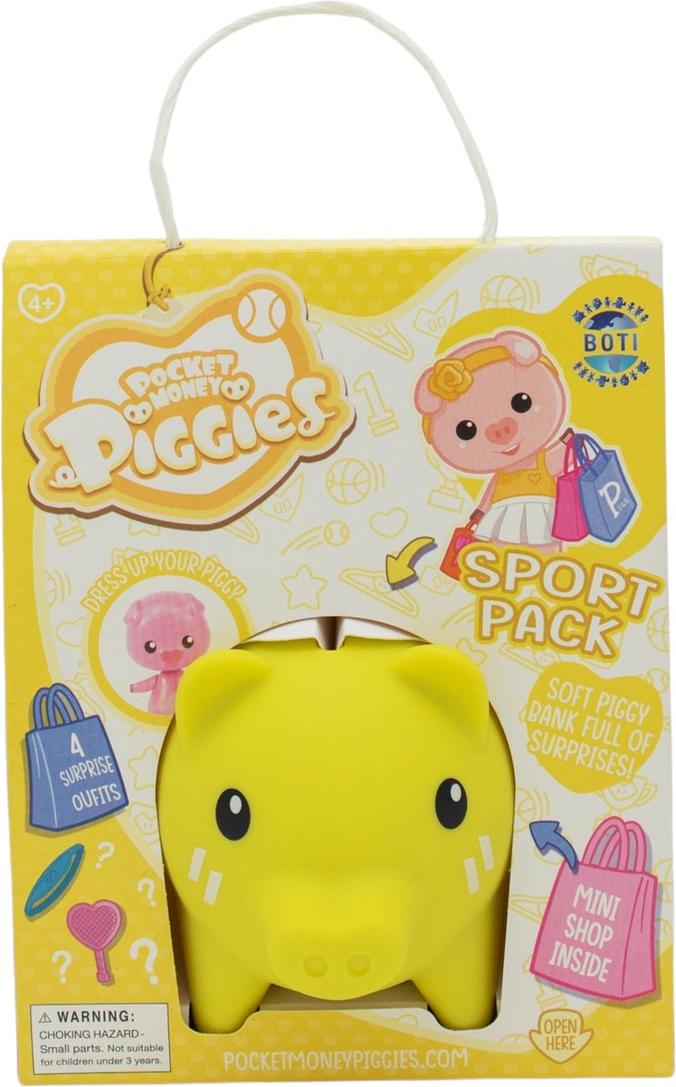 Boti Pockey Geld Schweinchen Spielfigur mit Sparschwein Sportpaket