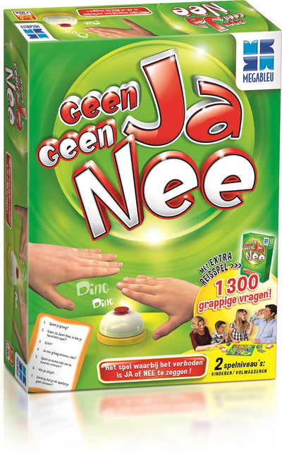 Megableu nein ja nein nein - lustiges Familienspiel mit klingelnder Glocke - Partyspiel für Kinder - 2-6 Spieler - inklusive Reisespiel