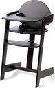 Geuther Filou Holzhochstuhl, Hochstuhl – Baby-Esszimmerstuhl für den Tisch – Hochstuhl für Kleinkinder – 3-Punkt-Gurte – hoher Babystuhl – Schwarz