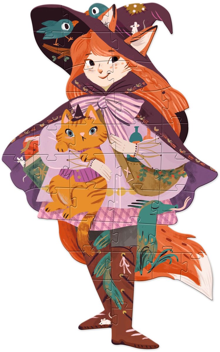 Djeco Puzzle Lily la Sorcière – magisches Kinderpuzzle 36 Teile.