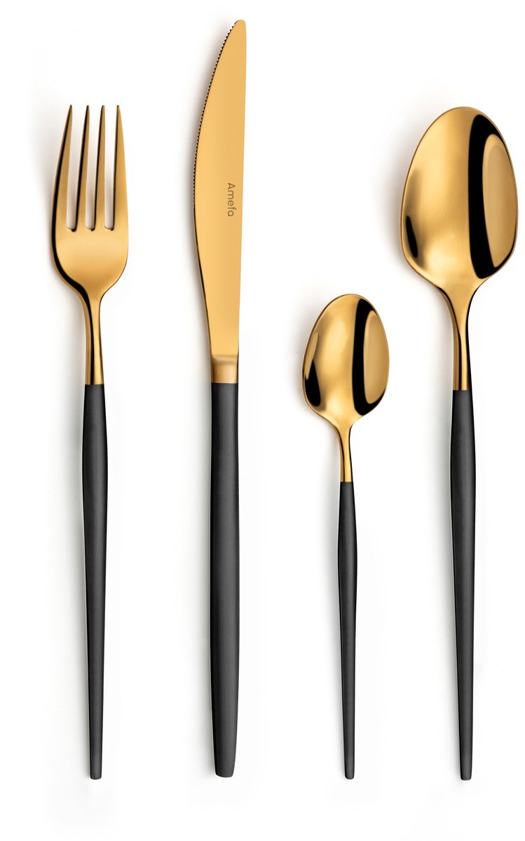Amefa Sopran Schwarzgold - 16-teiliges Besteckset - für 4 Personen