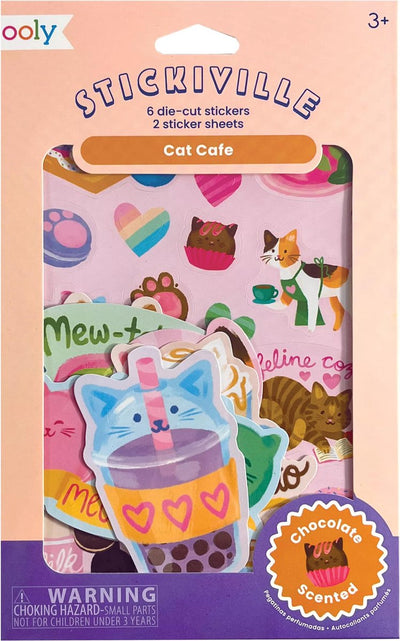 Ooly – Stickiville – Katzencafé – Aufkleber mit Schokoladenduft