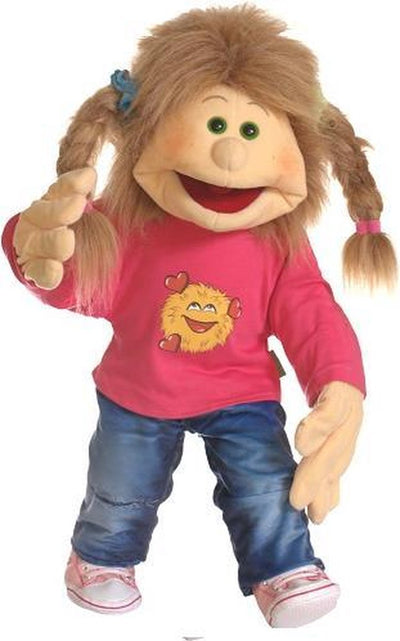 Living Puppets Handpuppe 65 cm Caro Mädchen Bauchrednerpuppe Plüsch
