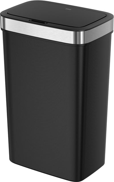 Eko – Hana Deluxe Sensor-Mülleimer 50 Liter – Premium-Harz-Edelstahl – Schwarz – Abfalleimer