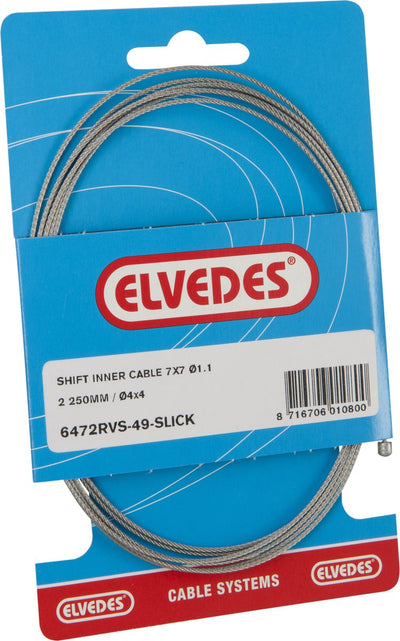 Schalt-Innenzug Elvedes 2250mm Edelstahl Slick Ø1.1mm N-Nippel (auf Karte)