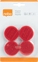 Nobo Whiteboard-Magnete – 38 mm – 4 Stück – rot