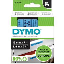 Bänder Dymo D1 Polyester 19mmx7m schwarz-blau glänzend