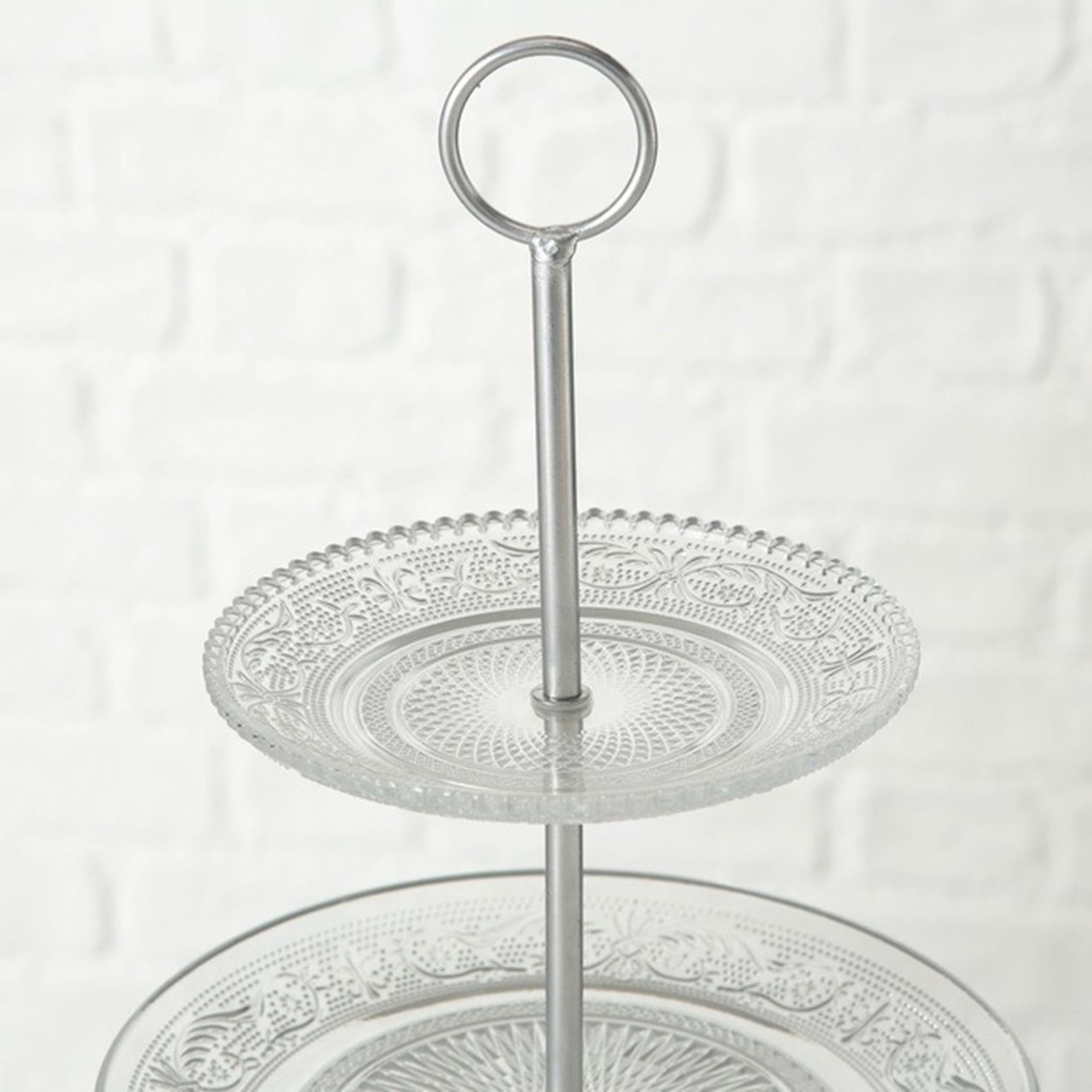 Boltze Home Etagere Relief H35cm Glas